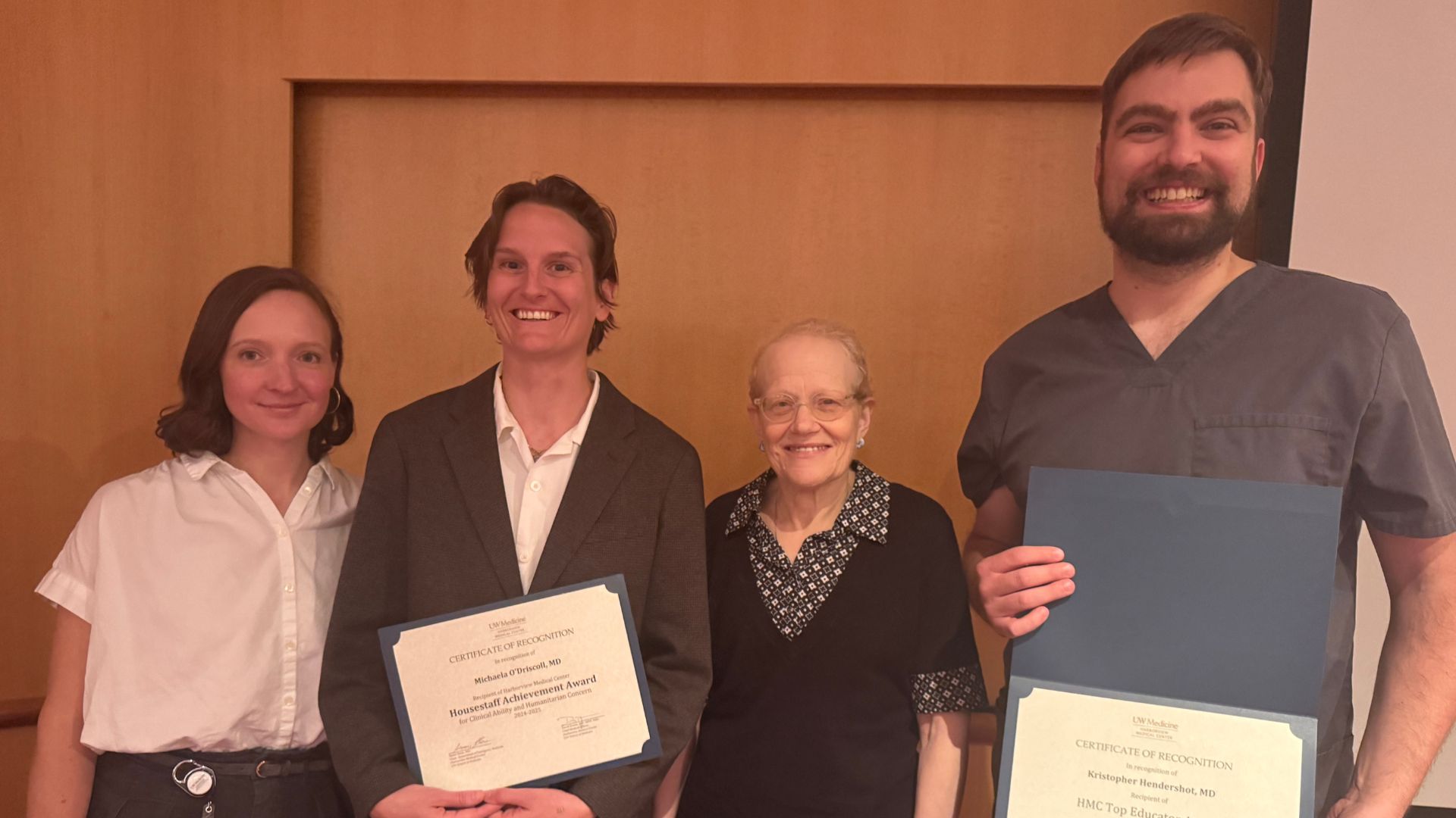 Drs. Annie Chipman, Michaela O'Driscoll, Sue Stern, and Kris Hendershot pose for a group photo