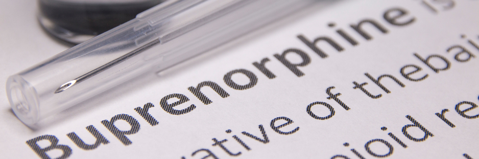 Stock photo of buprenorphine treatment bottle