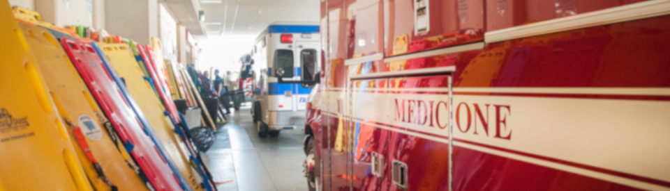 A view of the side of a Medic One Ambulance