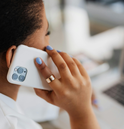 A person talking on the phone
