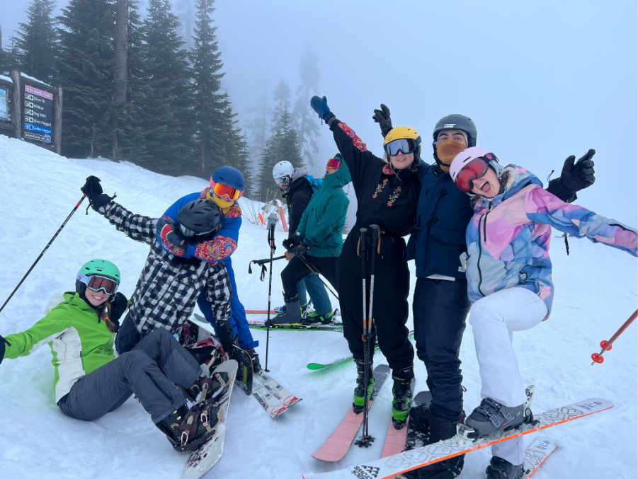 Residents skiing