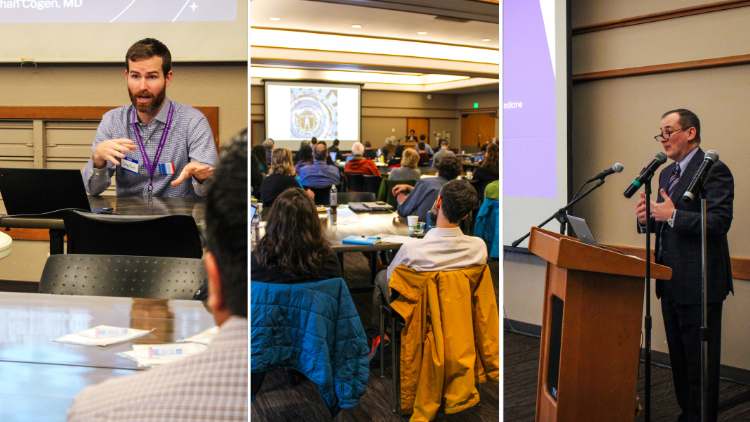 Dr. Stefan Wheat (left) and Dr. Timothy Dellit (right) speak to the audience at the climate change symposium