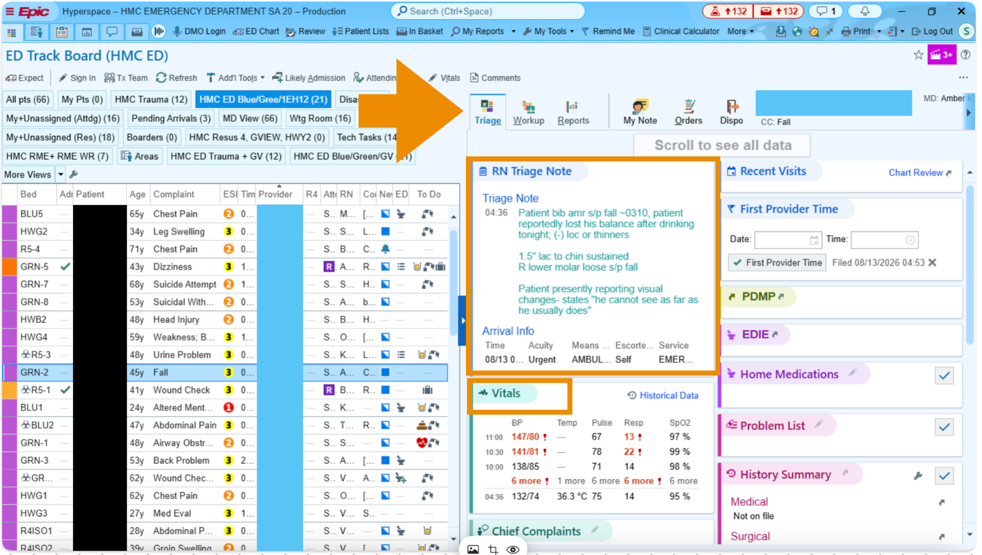 ED Track Board, Split View