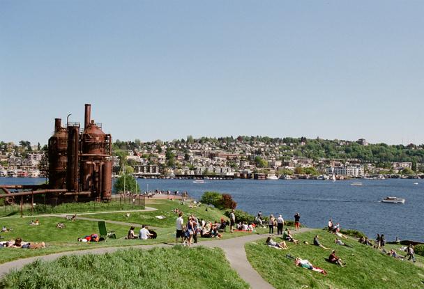 Birds- eye view of Gas Works Park