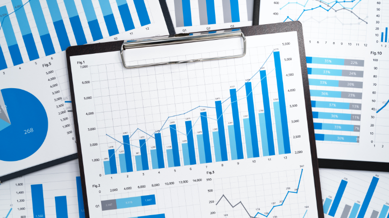 Stock photo of report spreadsheets